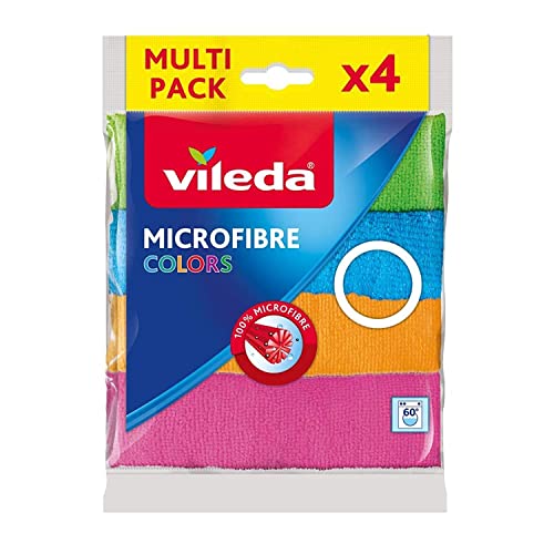 Vileda Microfaser Allzwecktuch Colors, 1 Packung mit 4 Stück