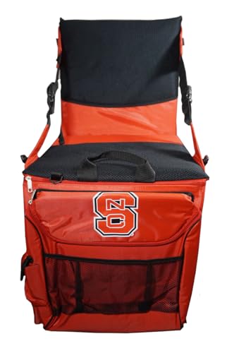 Rico North Carolina NC State Wolfpack Cooler Seat Cushion with Back - Holds 8 cans
