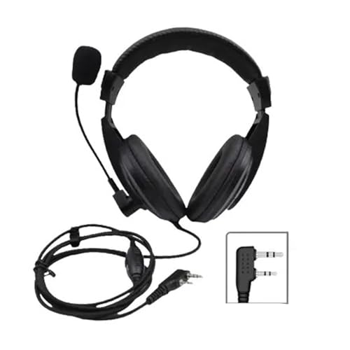 Image of RENMAX PTT Headphone Wired with 2-Pin K Type Connector 2.5mm & 3.5mm Audio Jack Earphone with Microphone Handsfree Support Suitable for Models VU-5R, BF-88S etc (Pack of 1)