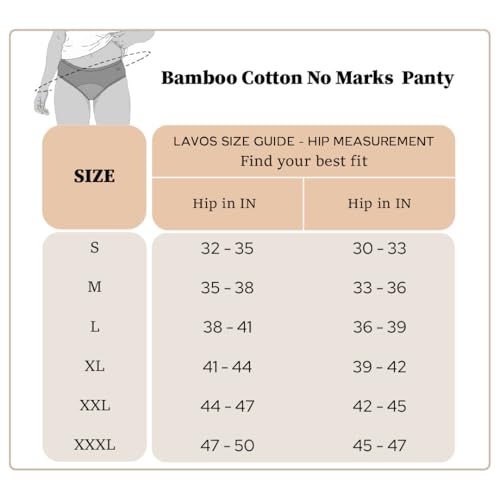 Image of Lavos Bamboo Cotton Panties for Women, Comfortable Soft Mid-Waist Hipster Panty with Thin Inner Elastic, Anti-Bacterial Odour Free Underwear for Womens, Seamless No Visible Briefs for Ladies