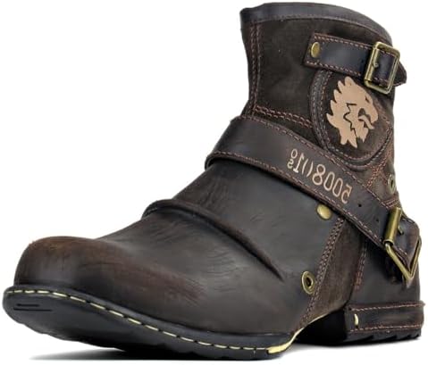 OSSTONE Hombres 5008-1-N Chukka Cuero Casuales Botas