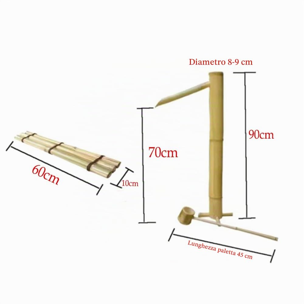 Kit Fontana Di Bambù Fontana Di Bambù Fontana Da Giardino Giapponese Cascata Beccuccio per Fontana All'aperto 100% Fatto A Mano