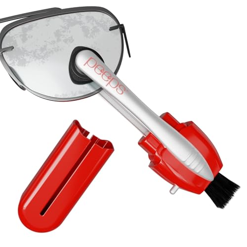 Image of Peeps Glasses Cleaner - for Eyeglasses, Reading Glasses, and More - Lens Cleaner with Carbon Microfiber Tech-Injected Red-1 Count (Pack of 1)