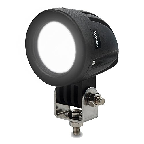 LEDワークライト,AutoGo LED作業灯 10W 広角タイプ CREE製スポット 10-30VDC対応 バイク オートバイ用 防塵 防水作業灯 簡単設置 車外灯