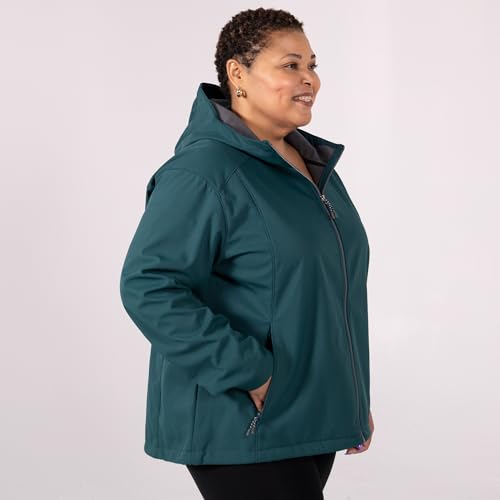 Women's Plus Size Soft Shell Golf Jacket 1X-6X Micro Fleece Spring Fall Hiking Coat3
