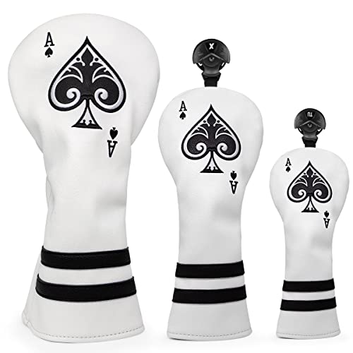 Montela Golf Club Covers Poker Ace Putter Covers Mallet Putter Headcover Blade 3 Wood Headcover Driver Cover Fairway Wood Headcover Hybrid Cover Putter Head Covers For All Brand Custom&Non-Custom #TOP23