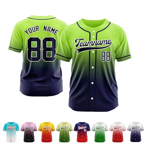 Custom Fashion Gradient Baseball Jersey,Personalized Baseball Shirts,Personalized Name Number Logo for for Men Youth Women