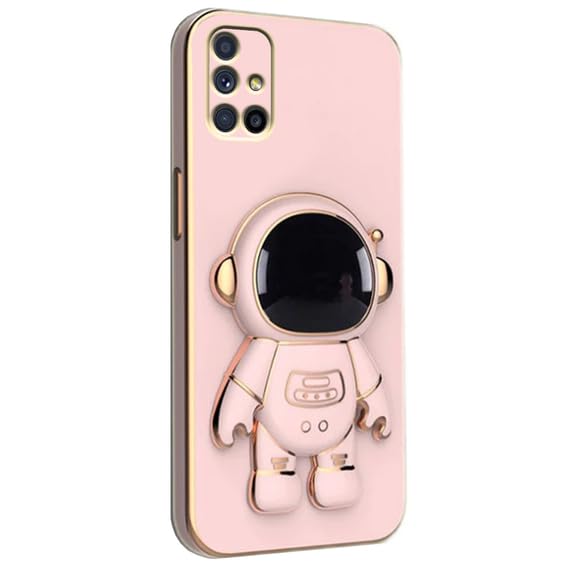 Image of for Samsung Galaxy A51 Case Cute 3D Astronaut Stand Design Camera Protection Shockproof Soft Back Cover (for Samsung Galaxy A51, Pink)
