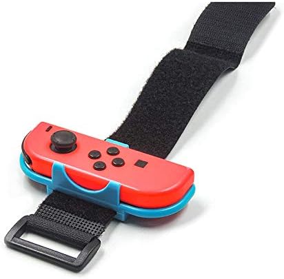 Wrist Bands for Just Dance 2023/22/21/20/19 and Zumba Burn It Up for Switch Controller Game, Adjustable Elastic Strap for Joy-Cons Controller, Fit for 7-10 in Waist, 2 Pack(Blue and Red)
