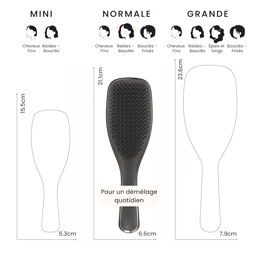 Tangle Teezer Ultimate Detangler, Brosse à Cheveux Démêlante pour Cheveux Secs et Mouillés, Picots à 2 Niveaux, Réduit la Casse, Élimine les Nœuds, Tous Types de Cheveux, Argent Minuit Chrome – vue 3