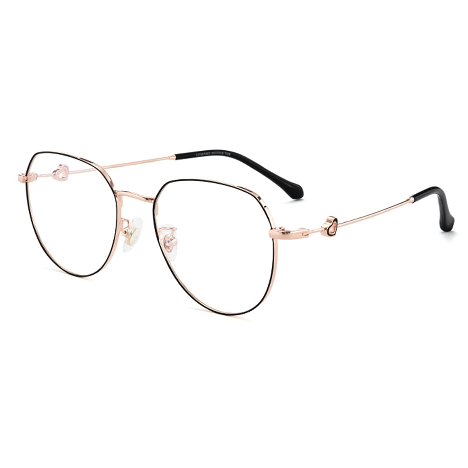 Duże Okulary Do Czytania Z Blokadą Niebieskiego Światła Dla Kobiet, +1,5 Fashion Love Metal Frame Anti Eye Strain Computer Reader/D/3