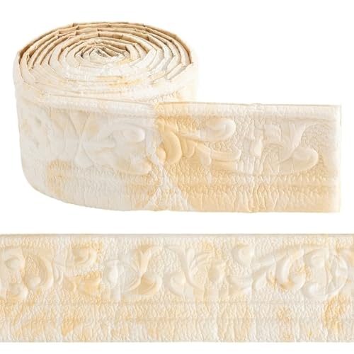 CRASPIRE 90.5 x 3.14 Pollice Peel And Stick Corona Modanatura Carta da Parati Bordo Giallo Limone Marmo Autoadesivo Flessibile 3D Battiscopa Bordo Specchio Adesivo Parete Bordi Linee di Base Schiuma