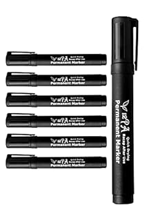 12PA 6 Black | Permanent Marker Pens | Thick Bullet Tip | Permanent Markers | Black Marker Pen