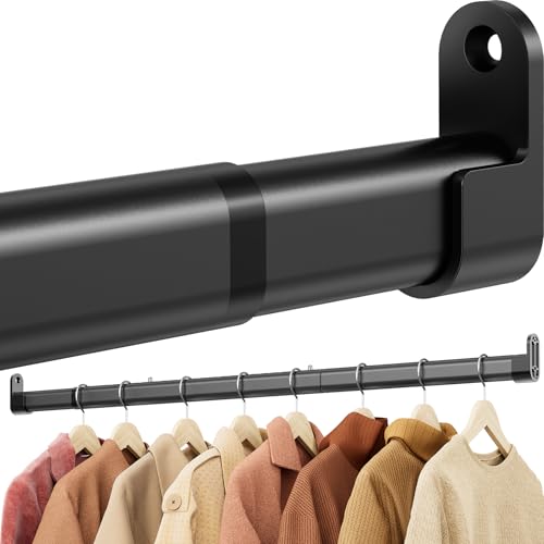 Mavivegue Kleiderstange Schrank, 42-100cm Oval Kleiderstange Ausziehbar 28mm,Kleiderstange Wandmontage für Schrank, Kleiderschrank, Waschküchen
