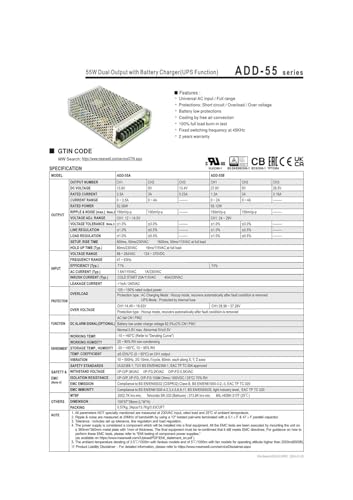 Alimentation à découpage Pupply 55W ADD-55B avec double sortie et haute stabilité - 3