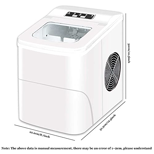 Fabricadora de hielo de sobremesa, salida rápida de hielo en 6-13 minutos, producción máxima de 15 kg en 24 horas, color blanco (limpieza manual) miniatura 2