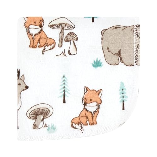 Image of Hudson Baby Unisex Baby Flannel Washcloths, Neutral Woodland Pals 10Pk, One Size