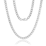 【Size】Contains 1 silver necklace. 6mm width, 46cm length, suitable for neck circumference of 40-43cm. A medium-width short chain suitable for men with well-developed muscles and narrow necks. 【Material】Made of quality stainless steel, the surface is ...