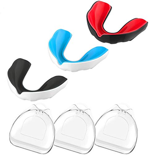 Protectores bucales para jóvenes, deportivos, para niños y adultos, de 11 años en adelante, no contienen BPA, apto para boxeo, fútbol, hockey, rugby, baloncesto, 1 pieza (con cubierta protectora)