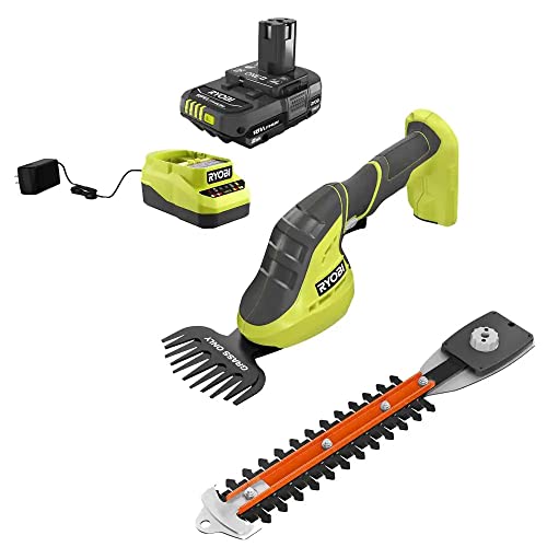 One+ 18V Cordless Grass Shear And Shrubber Trimmer With 2.0 Ah Battery And Charger #TOP9
