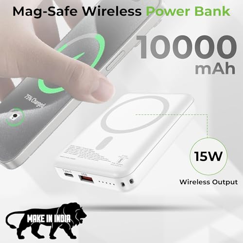 Image of UltraProlink |10000 mAh | Magnetic Mag-Safe Power Bank|Juice-Up Mag 6 |22.5W Type C Port with PD-PPS Support | Mag-Safe Charging for iPhone Series 17,16,15,14,13 | Made in India | UM1120