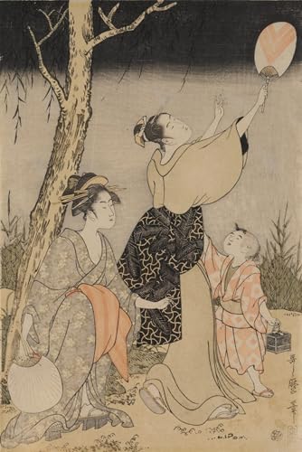 Poster Kitagawa Utamaro trois femmes pour salon zen et décoration murale chambre