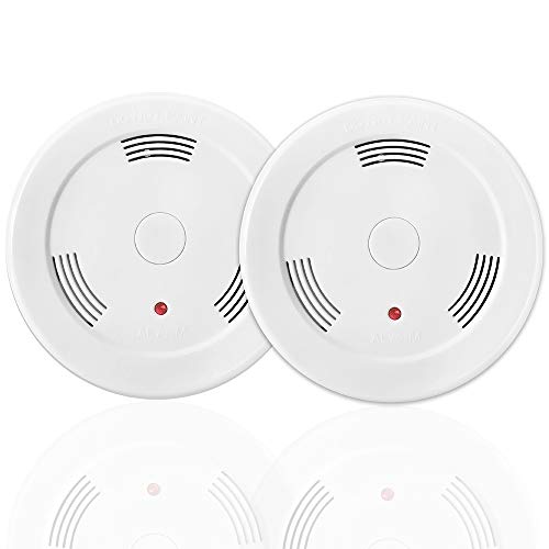2 Pack Combination Smoke and Carbon Monoxide Detector Battery Operated, Travel Portable Photoelectric