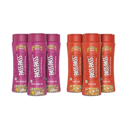 Image of Pass Pass Mouth Freshener Combo - Digestive, High in Fiber & Antioxidants | Fruit Mix & Sweet Magic Mix | Refreshing After-Meal Snack | PO6