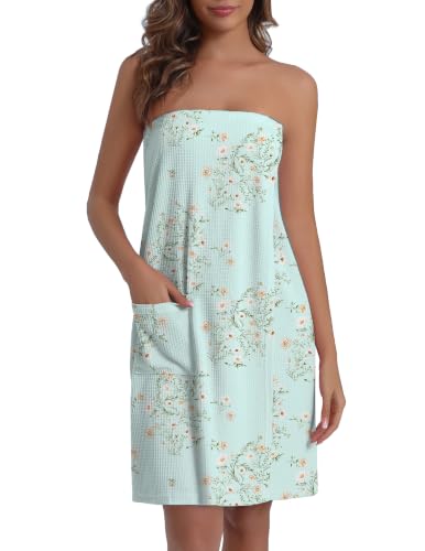 Image of Ekouaer Waffle Robes For Women Bath Wraps Lightweight Bathrobe