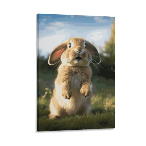 Décoration murale moderne toile lapin mignon pour salon et chambre