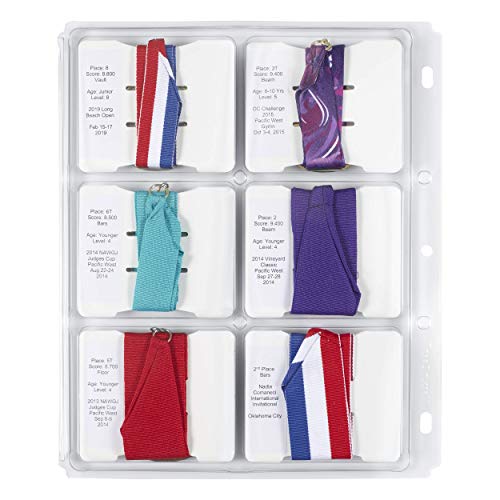 Image of Medal Display Organizer Storage Binder Pages Standard Size Award Medals up to 3.75 inchx 3.25 inchx 0.25 inch - 2 Pack for 12 Medals