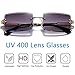 aisswzber Fashion Rimless Rectangle Sunglasses for Women Men Square Glasses Ultralight UV400 Eyewear Unisex 9031