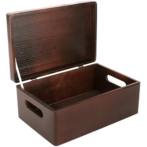 Creative Deco Wooden Storage Box with Lid Cover