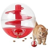 Kodrily Cat Treat Dispenser Toy Interactive, Slow Feeder Cat Treat Ball for Cats, Adjustable Portions Food Ball for Cats Kitten Training, Small Size, 2 x 2in