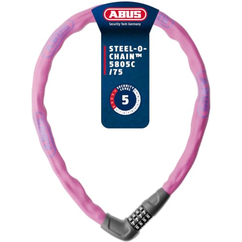 ABUS Kettenschloss Steel-O-Chain 5805C, 75 cm, Pink – Ansicht 1