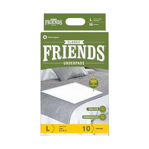Friends Classic Disposable Underpads,Soft & Super Absorbency - 60x90 cm Large (Pack of 1).
