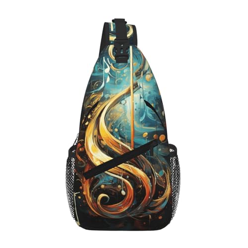 Sac à bandoulière léger au motif de musique pour activités de plein air