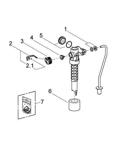 Robinet silencieux pour chasse d'eau GROHE Arrivee par le dessous - vue 3