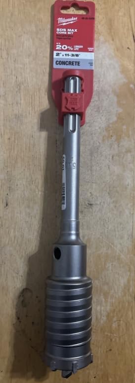 Milwaukee 48-20-5408 SDS-Max 1-Piece Core 2" x 11-3/8"