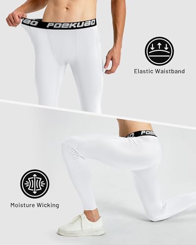 Compression Pants for Men with Pockets Running Leggings Workout Tights Base Layer for Athletic Gym Basketball4