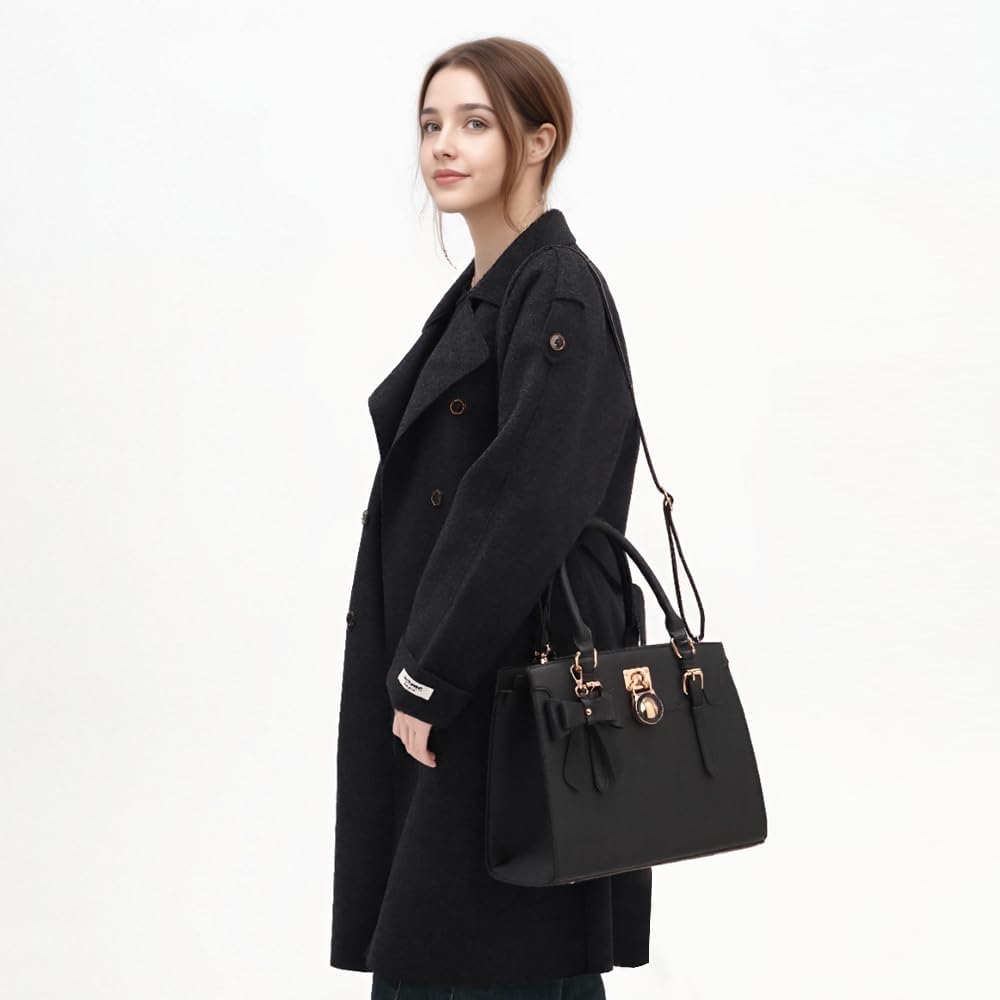 Qiyuer Women Purses And Handbags Set Ladies Top Handle Satchel Tote Shoulder Work Bag With Matching Clutch Wallet 2PCS - Image 2