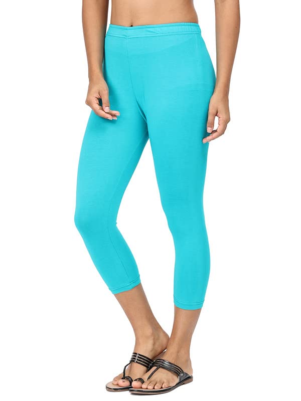 Image of Robinbosky Premium Stretchable Cotton Capri Legging for Women | Suitable for Formal wear & Casual wear | High-End Elastic Makes. The Leggings Squat Proof and Durable for Travel, Yoga, & Workout.
