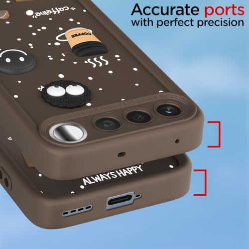 Image of Outlouders Back Cover for Realme 16 5G | 3D Cartoon Bear Cute Fun Silicone Full Body Protection Bumper Case (Brown)
