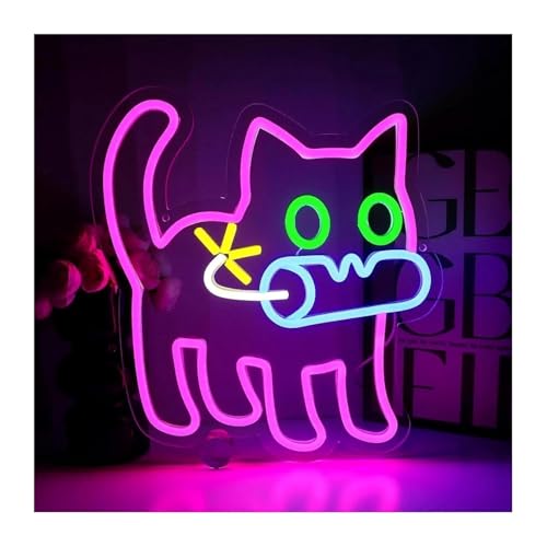 Lumières néon décoratives chat pour illuminer un salon sombre et raviver vos murs