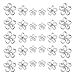 TANOSII 30 PCS Water Droplet Shaped Glass Rhinestones Flower Zinc Alloy Crystal Gems Flower for Jewelry Crafts Clothes Shoes Costume Garment Car Air Outlet Accessories White