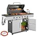 Outsunny Gasgrill 2,49 kW BBQ mit 6 Brennern für Balkon 143 x 55 x 110 cm