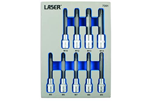 Laser 7351 Tamperproof Ribe Socket Bit Set 1/2"D 9pc, Variety Pack - Image 2