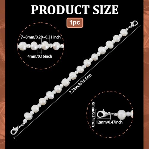 Bracelet perles d'eau douce naturelles 8mm pour alerte médicale interchangeable - 2