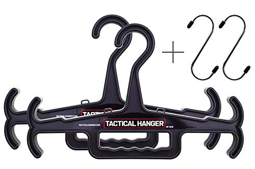 Tactical Hanger by HICE | Set of 2 | Original Heavy Duty Hanger | 200 lb Load Capacity | Durable High Impact Resin | for Body Armor, Police Gear, Military Gear, Survival Gear, Scuba, Equipment (Black)