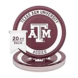 Desert Cactus Texas A&M University Paper Plates TAMU Aggies 20 Count 9 inch Round PlatesDecoration for Tailgates, Graduation, Party and Game Day (Design A)